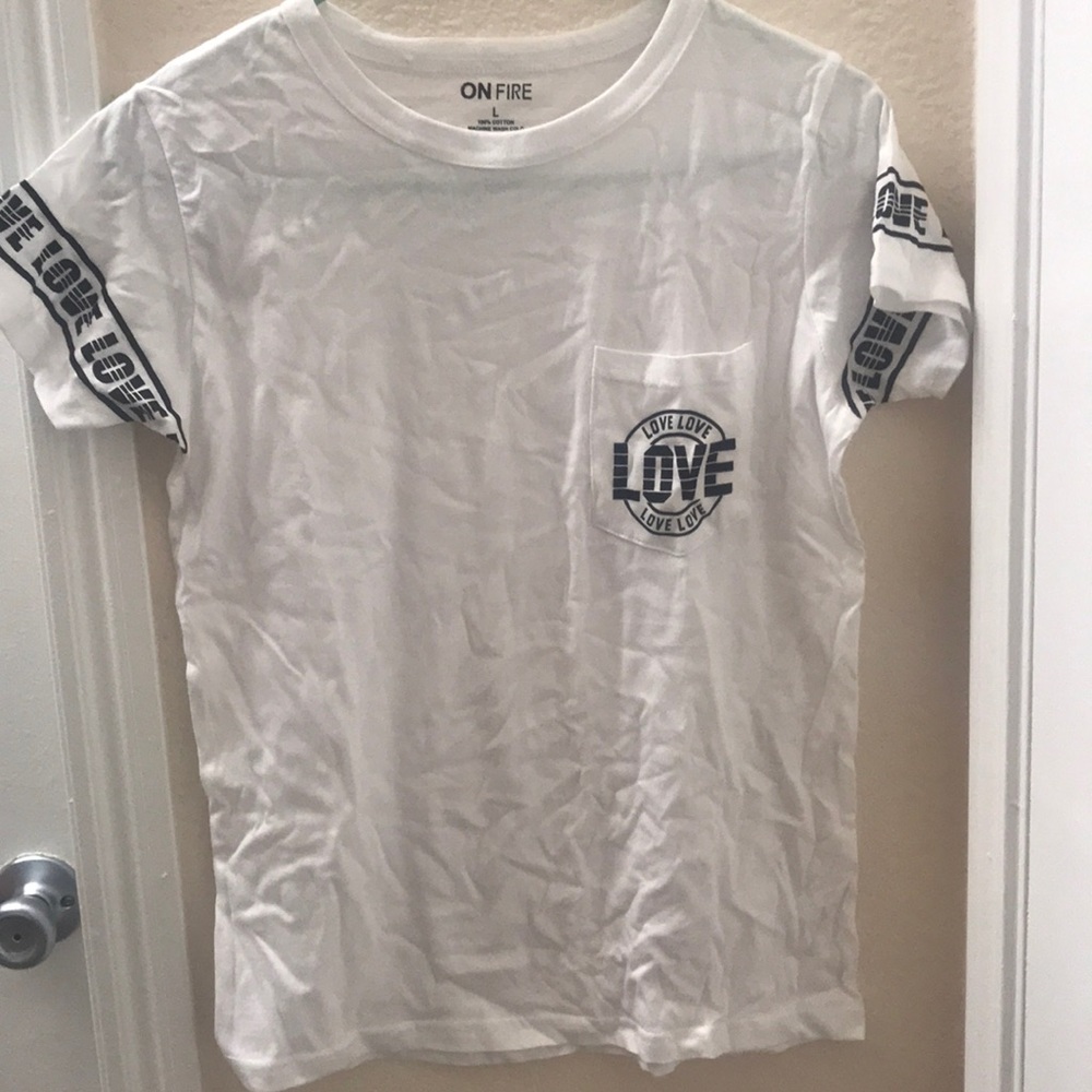 On Fire White Tee